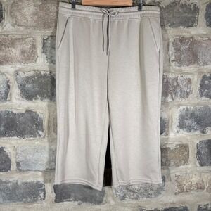Velocity Active XL Womens Beige Cropped‎ Lounge Pants Drawstring Elastic Waist